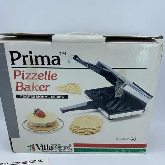 Villaware Prima Pizelle Baker 5000-NS Italian Cookie Maker Tested Works Clean